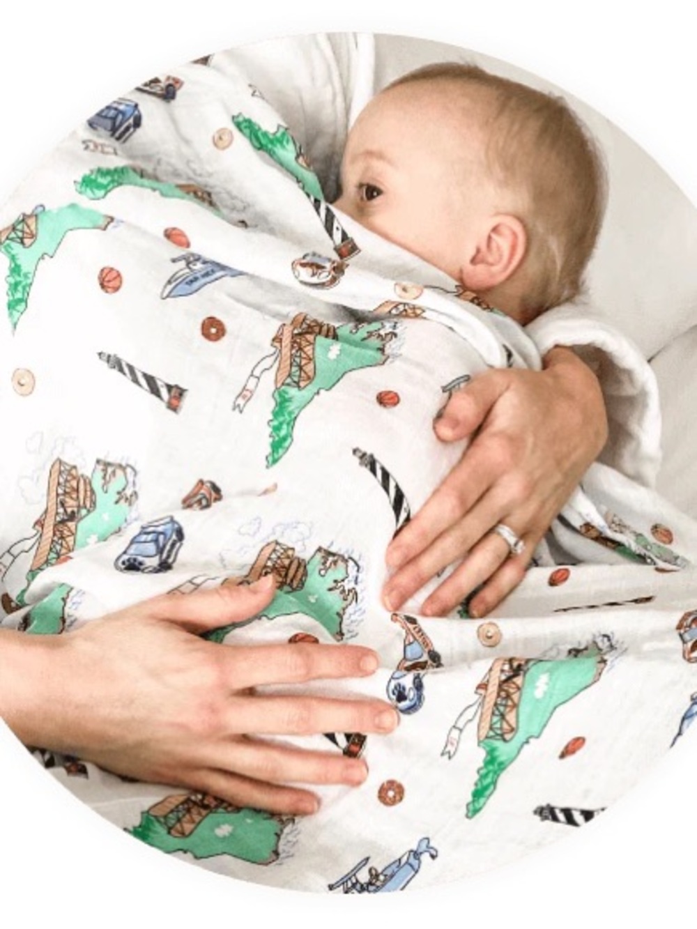 North Carolina little Hometown Swaddle Blanket (Extra Soft Bamboo Swaddle)